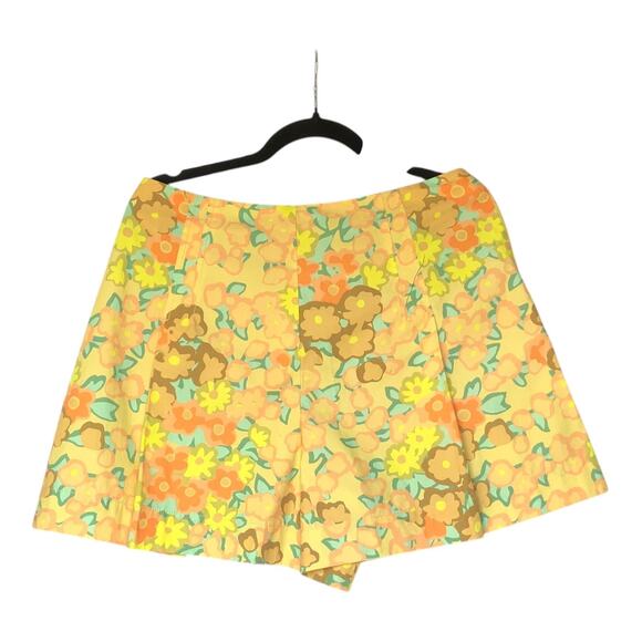 Tory Burch Blossom Poplin Skort Yellow Floral Pleated Women's Size 10 NWT - Picture 7 of 16